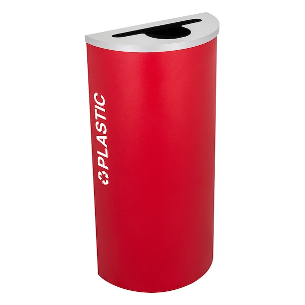 Ex-Cell Kaiser 8-Gal. Half-Round Receptacle - Plastic decal, Red RC-KDHR-PL RBX - main